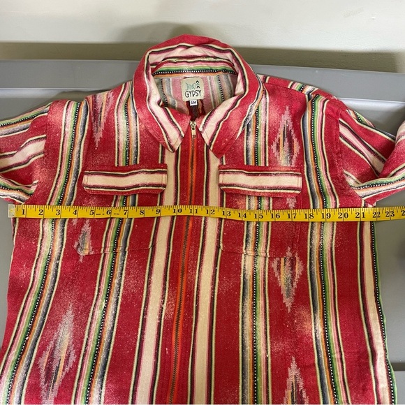 Jaded Gypsy Aztec Western Jacket Boho Southwest Serape Zip Shirt S/M Sunset Vibe - Picture 14 of 15